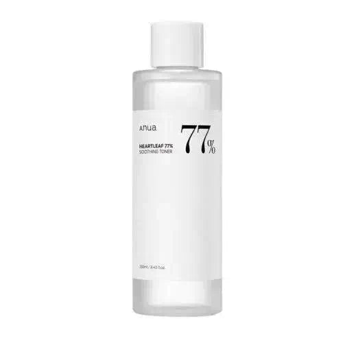Anua - Heartleaf 77% Soothing Toner 250ml bottle for hydrating sensitive skin.