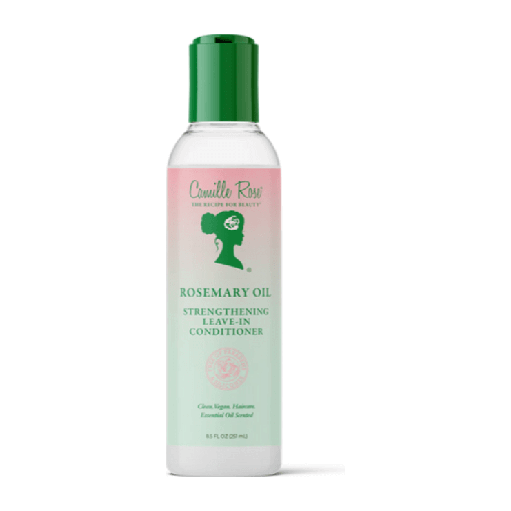 Camille Rose Rosemary Oil Strengthening Leave In, a leave-in conditioner for strong, healthy hair with rosemary oil.