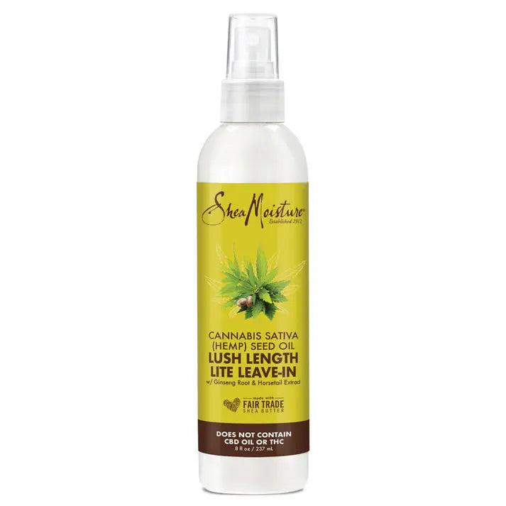 SHEA MOISTURE Cannabis Sativa Hemp Seed Oil Lush Length Lite Leave in Conditioner 237ml packaging view.