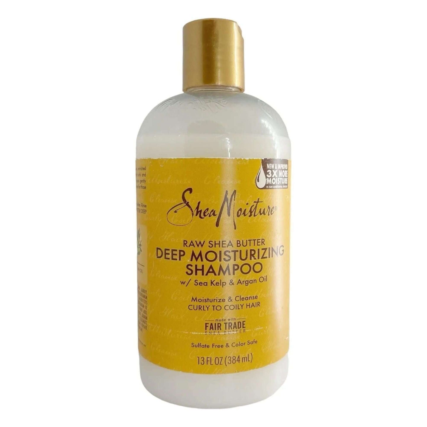 SHEA MOISTURE Raw Shea Butter Deep Moisturizing Shampoo bottle for curly and coily hair hydration.