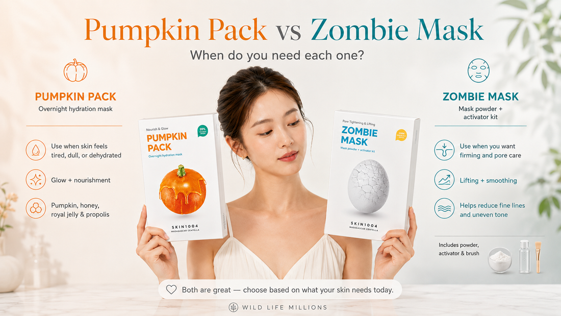 Skin1004 Pumpkin vs SKIN1004 Pore Tightening & Lifting Zombie Packs