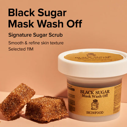 SKINFOOD Black Sugar Mask Wash Off - Remove blackheads