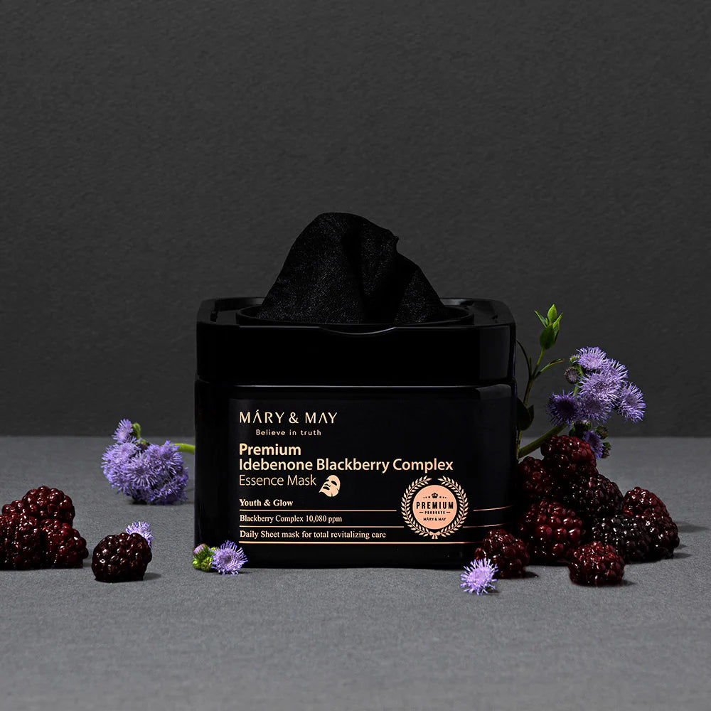 MARY & MAY Premium Idebenon Blackberry Complex Ampoule Mask 20 Sheets - 250g
