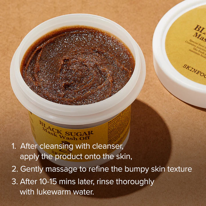 SKINFOOD Black Sugar Mask Wash Off - Remove blackheads