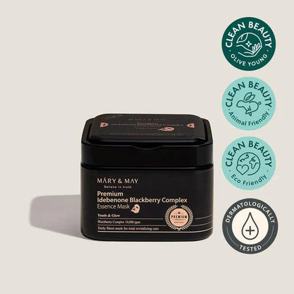 MARY & MAY Premium Idebenon Blackberry Complex Ampoule Mask 20 Sheets - 250g