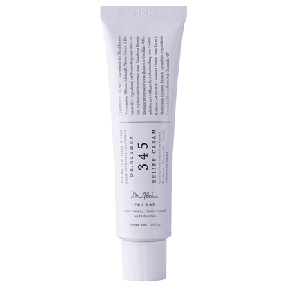 Dr. Althea 345 Relief Cream tube packaging for deep skin nourishment and soothing care.