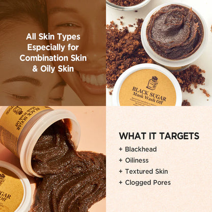 SKINFOOD Black Sugar Mask Wash Off - Remove blackheads