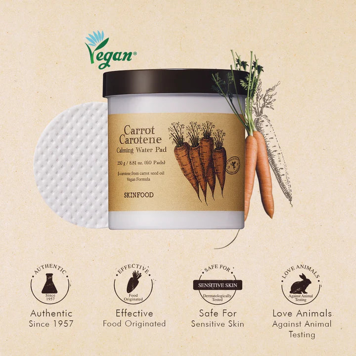 SKINFOOD Carrot Carotene Calming Water Pad 60 Pads