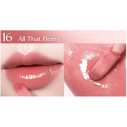 Peripera Ink Glasting Lip Gloss in shade All That Berry with a glossy finish and applicator for smooth application.