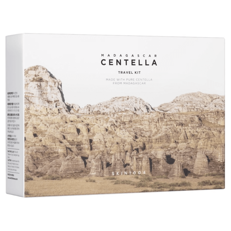 SKIN1004 Madagascar Centella Travel Kit packaging featuring natural landscape design.
