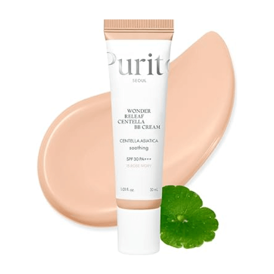 Purito Wonder Releaf Centella BB Cream Rose Ivory #15 with soothing centella asiatica and SPF 30.