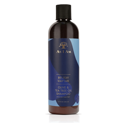 As I Am Dry & Itch Shampoo bottle for dry, itchy scalp care with olive and tea tree oil.