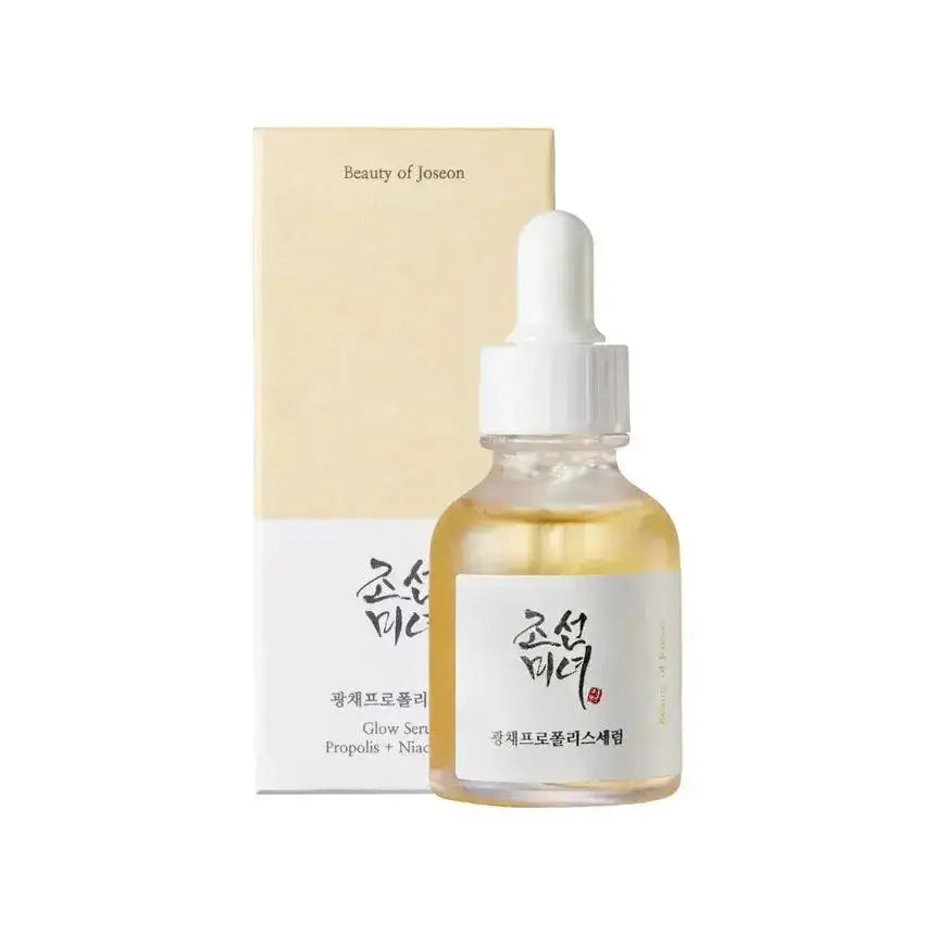 BEAUTY OF JOSEON Glow Deep Serum Rice + Alpha-Arbutin in a dropper bottle with packaging.