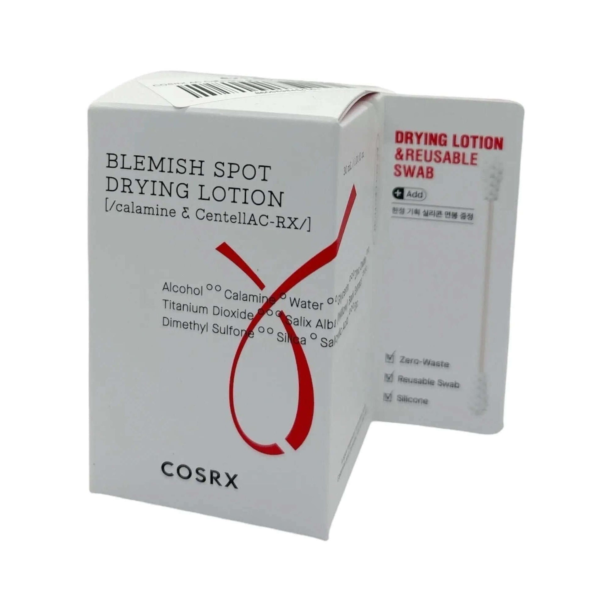 COSRX AC Collection Blemish Spot Drying Lotion 30ml packaging with ingredients list visible