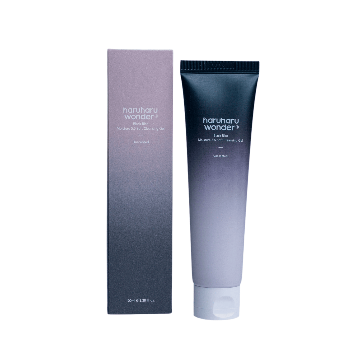 Haruharu WONDER - Black Rice Moisture 5.5 Soft Cleansing Gel packaging and tube on a white background.
