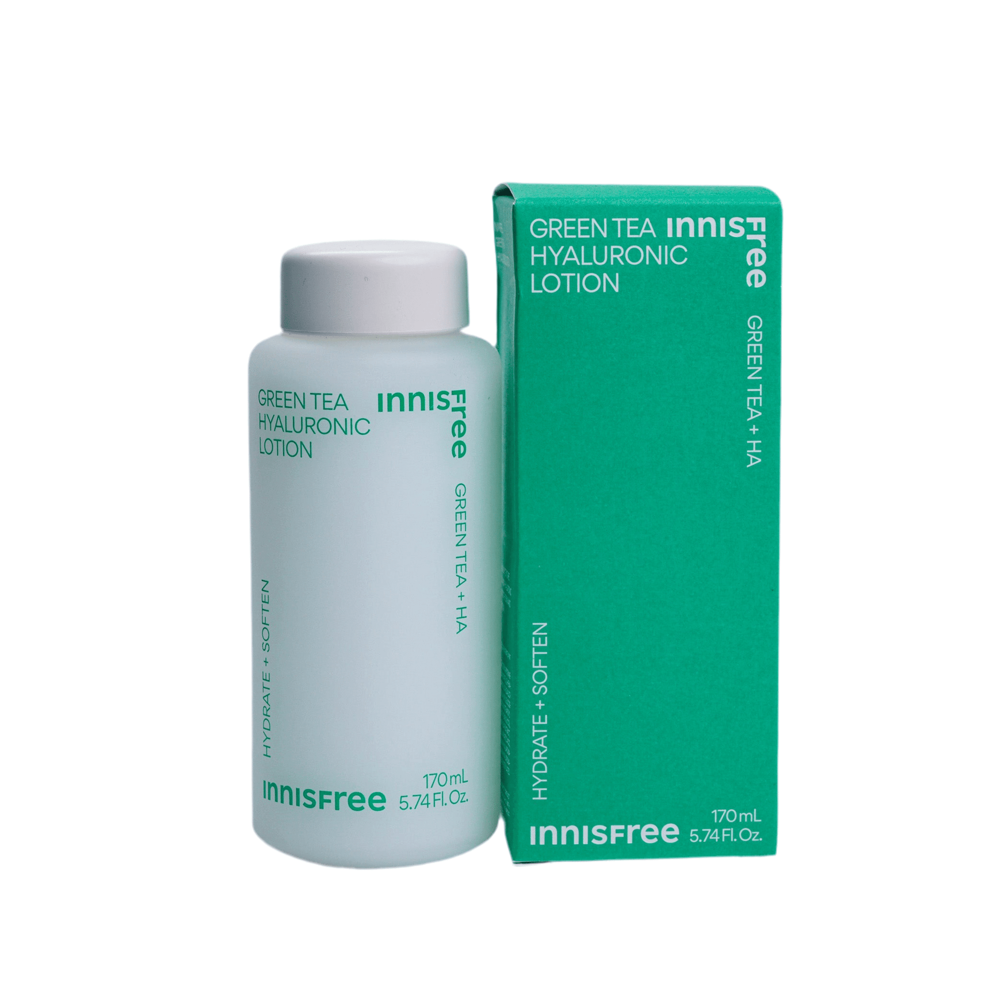 INNISFREE Greentea Hyaluronic Lotion 170ml bottle and packaging displayed on a white background.