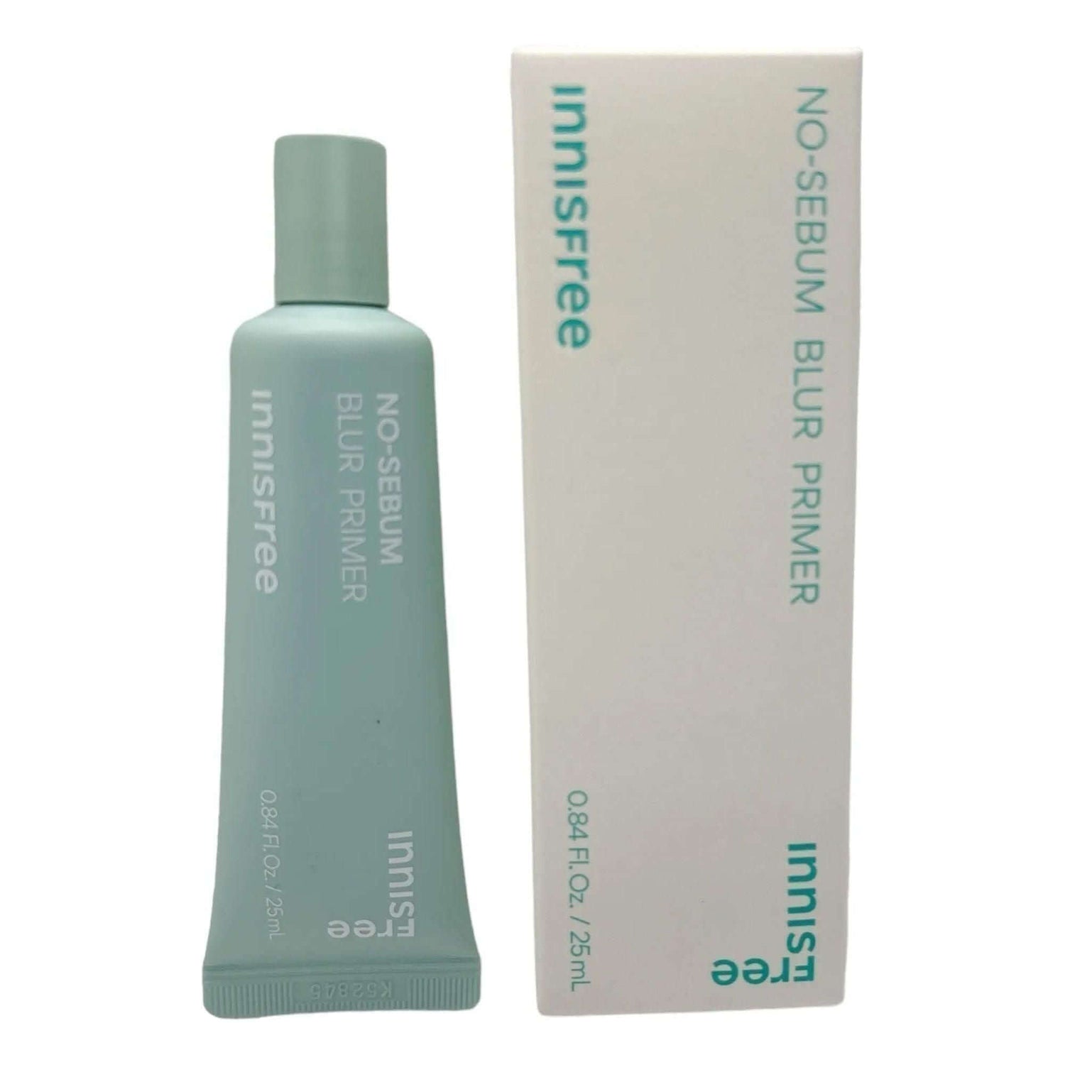 INNISFREE No-Sebum Blur Primer 25ml tube and box for flawless makeup application.