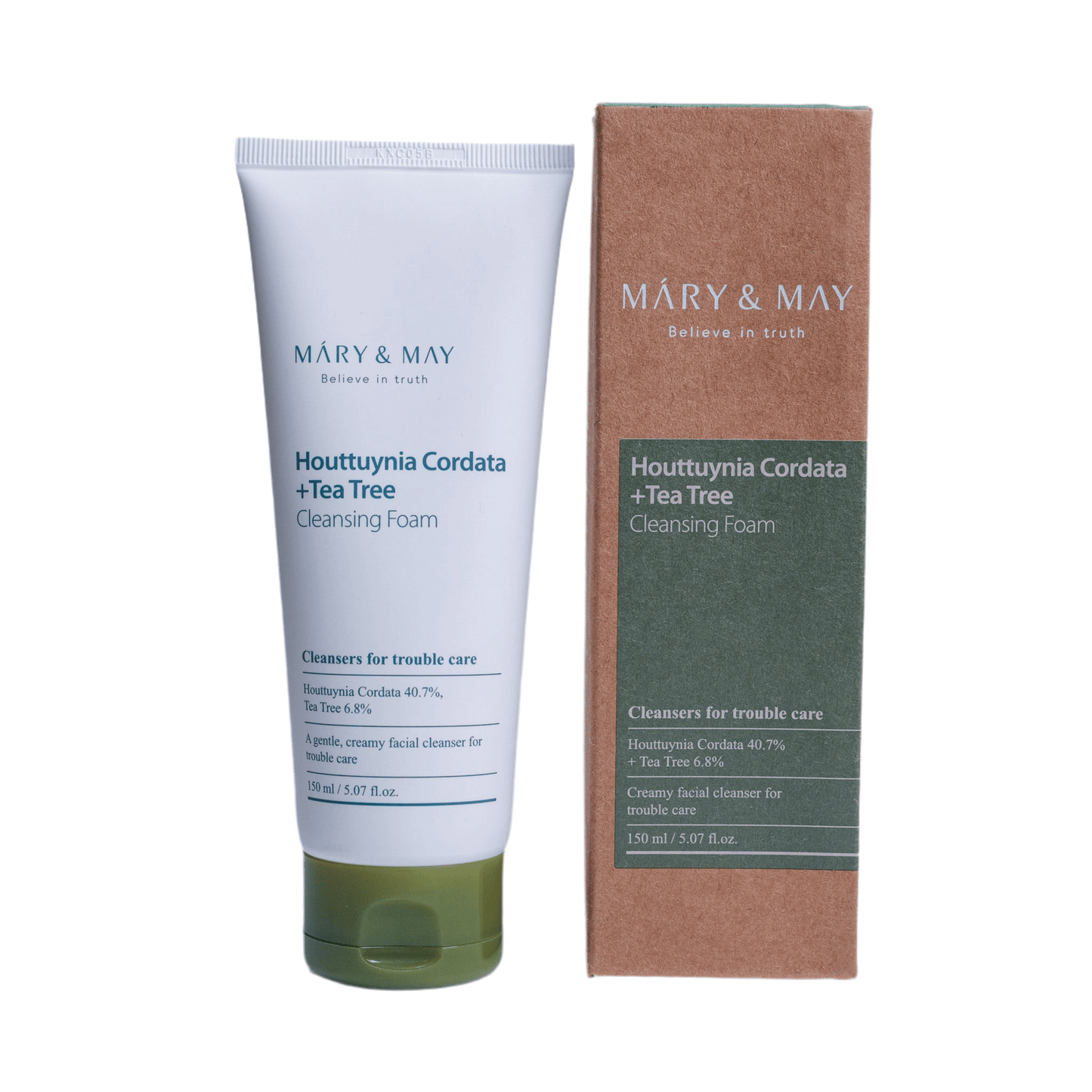MARY & MAY Houttuynia Cordata + Tea Tree Cleansing Foam 150ml - Wild Life Millions