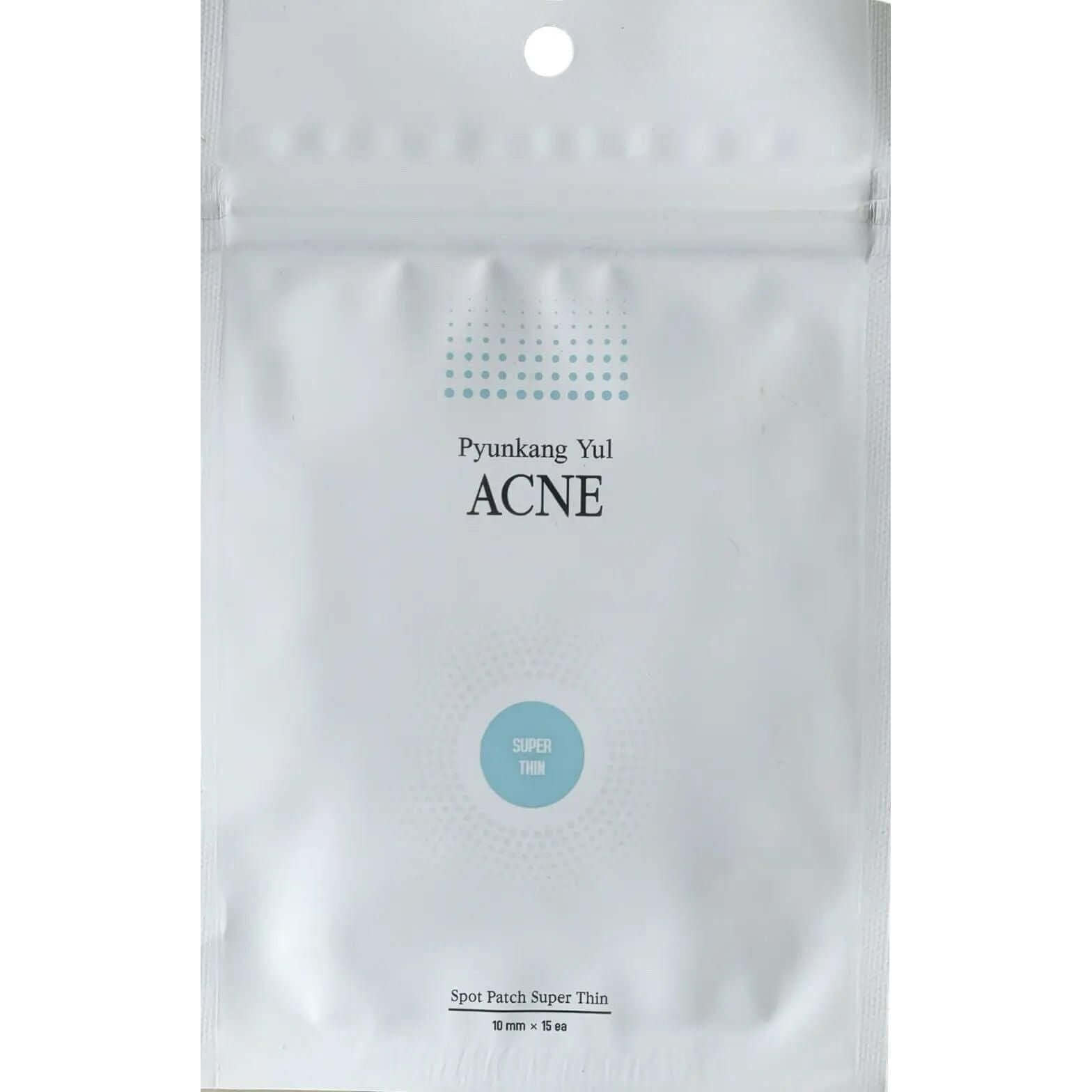 PYUNKANG YUL Acne Spot Patch Super Thin packaging showing acne treatment patches for blemishes.