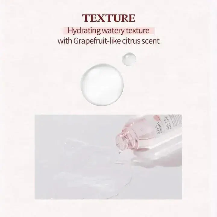 SKINFOOD Pink Grapefruit AHA Toner 200ml hydrating watery texture with grapefruit scent