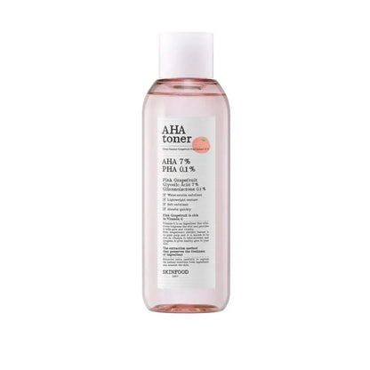 SKINFOOD Pink Grapefruit AHA Toner 200ml, exfoliating toner for soft, clarified skin.